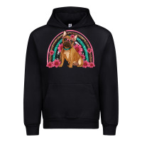 Black french bulldog floral rainbow Urban Hoodie - Artiststas