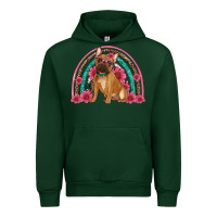 Forest Green french bulldog floral rainbow Urban Hoodie - Artiststas