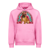 Fuchsia Pink french bulldog floral rainbow Urban Hoodie - Artiststas