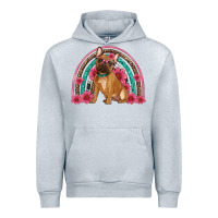 Heather Grey french bulldog floral rainbow Urban Hoodie - Artiststas