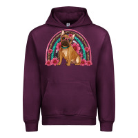 Mauve Wine french bulldog floral rainbow Urban Hoodie - Artiststas