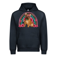 Navy french bulldog floral rainbow Urban Hoodie - Artiststas