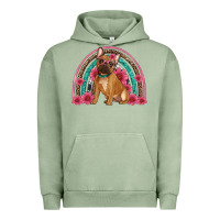 Pigment Oil Green french bulldog floral rainbow Urban Hoodie - Artiststas