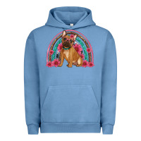 Pigment Pebble Blue french bulldog floral rainbow Urban Hoodie - Artiststas