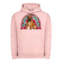 Pigment Salmon french bulldog floral rainbow Urban Hoodie - Artiststas