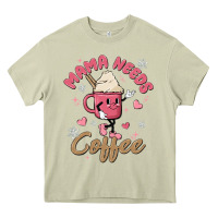 Mossy mama needs coffee Heavy Core Tee - MaliasSmallBusiness