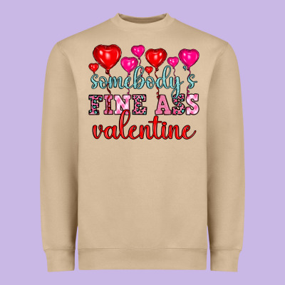 Somebody's Fine Ass Valentine Heavyweight Sweatshirt Designed By Oliviacreatesart