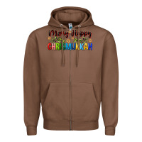 Chestnut merry happy chrismukkah with olive branch Zipper Hoodie - FaDigitalArtStudio