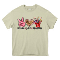 Mossy peace love makeup Heavy Core Tee - MaliasSmallBusiness