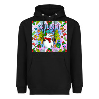 Black Chillin Snow Heavyweight Hoodie - CowhideDigitalArt