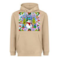 Mushroom Chillin Snow Heavyweight Hoodie - CowhideDigitalArt