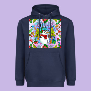 Chillin Snow Heavyweight Hoodie Designed By Cowhidedigitalart