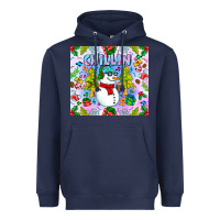 Navy Chillin Snow Heavyweight Hoodie - CowhideDigitalArt