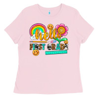 Bubblegum Pink hello first grade Ladies Tee - NancyCooperArtShop