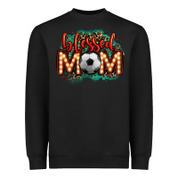 Black blessed soccer mom lightbulb letters Heavyweight Sweatshirt - OliviaCreatesArt