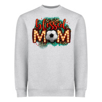 Heather Grey blessed soccer mom lightbulb letters Heavyweight Sweatshirt - OliviaCreatesArt
