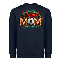 Navy blessed soccer mom lightbulb letters Heavyweight Sweatshirt - OliviaCreatesArt