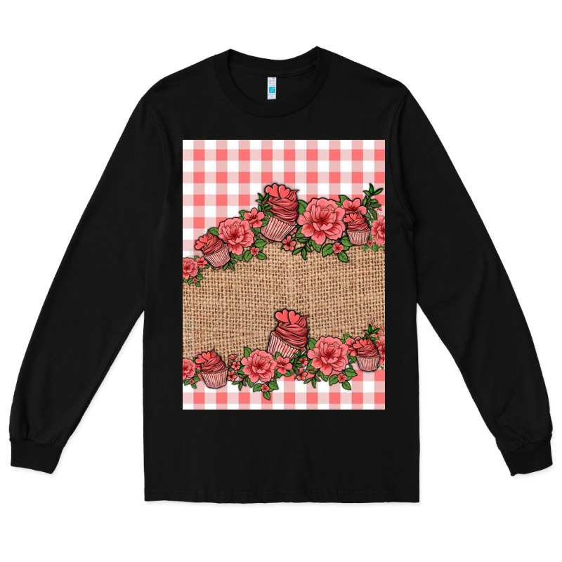Valentines Day Burlap Background Long Sleeve Tee by Jasminsmagicworld | Teevron