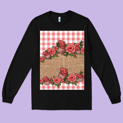 Valentines Day Burlap Background Long Sleeve Tee Designed By Jasminsmagicworld