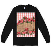 Black valentines day burlap background Long Sleeve Tee - Jasminsmagicworld