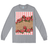 Heather Grey valentines day burlap background Long Sleeve Tee - Jasminsmagicworld