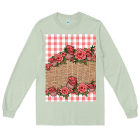 Matcha valentines day burlap background Long Sleeve Tee - Jasminsmagicworld