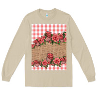 Mushroom valentines day burlap background Long Sleeve Tee - Jasminsmagicworld
