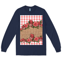 Navy valentines day burlap background Long Sleeve Tee - Jasminsmagicworld