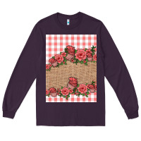 Plum valentines day burlap background Long Sleeve Tee - Jasminsmagicworld
