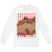 White valentines day burlap background Long Sleeve Tee - Jasminsmagicworld