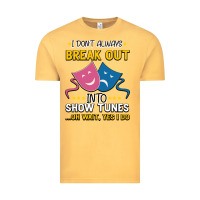 Vintage Mustard My Brain is 95% Show Tunes. Funny Theatre Gift. Vintage Tee - Bettercallsaul