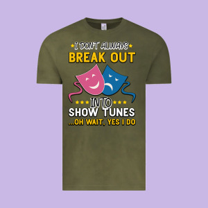 My Brain Is 95% Show Tunes. Funny Theatre Gift. Vintage Tee Designed By Bettercallsaul