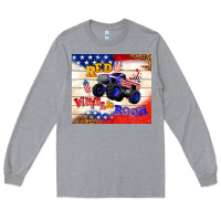 Heather Grey red white & boom Long Sleeve Tee - TumblerDesignByShophia