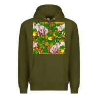 Army Green St. Patrick's Day Pig And Candy Pot Of Gold Premium Hoodie - FaDigitalArtStudio