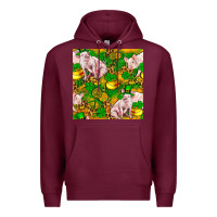 Burgundy St. Patrick's Day Pig And Candy Pot Of Gold Premium Hoodie - FaDigitalArtStudio