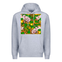 Heather Grey St. Patrick's Day Pig And Candy Pot Of Gold Premium Hoodie - FaDigitalArtStudio