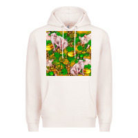 Pale Pink St. Patrick's Day Pig And Candy Pot Of Gold Premium Hoodie - FaDigitalArtStudio