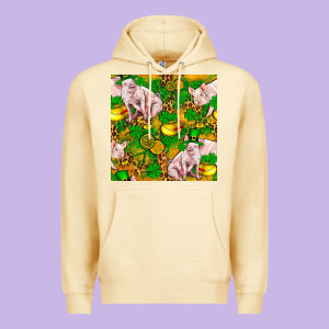 St. Patrick's Day Pig And Candy Pot Of Gold Premium Hoodie Designed By Fadigitalartstudio