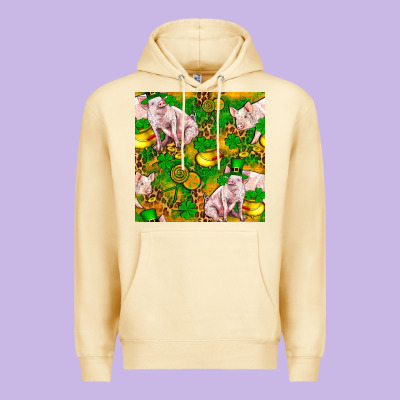 St. Patrick's Day Pig And Candy Pot Of Gold Premium Hoodie Designed By Fadigitalartstudio