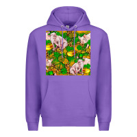 Purple St. Patrick's Day Pig And Candy Pot Of Gold Premium Hoodie - FaDigitalArtStudio
