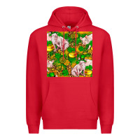 Red St. Patrick's Day Pig And Candy Pot Of Gold Premium Hoodie - FaDigitalArtStudio