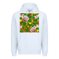 White St. Patrick's Day Pig And Candy Pot Of Gold Premium Hoodie - FaDigitalArtStudio