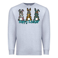 Heather Grey Happy Easter Premium Sweatshirt - CowhideDigitalArt