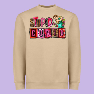Stupid Cupid With Cupid Olivia Heavyweight Sweatshirt Designed By Oliviacreatesart