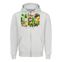 Dove Grey one lucky teacher Zipper Hoodie - FaDigitalArtStudio