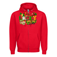 Red one lucky teacher Zipper Hoodie - FaDigitalArtStudio