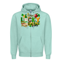 Seafoam one lucky teacher Zipper Hoodie - FaDigitalArtStudio