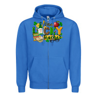 True Royal one lucky teacher Zipper Hoodie - FaDigitalArtStudio