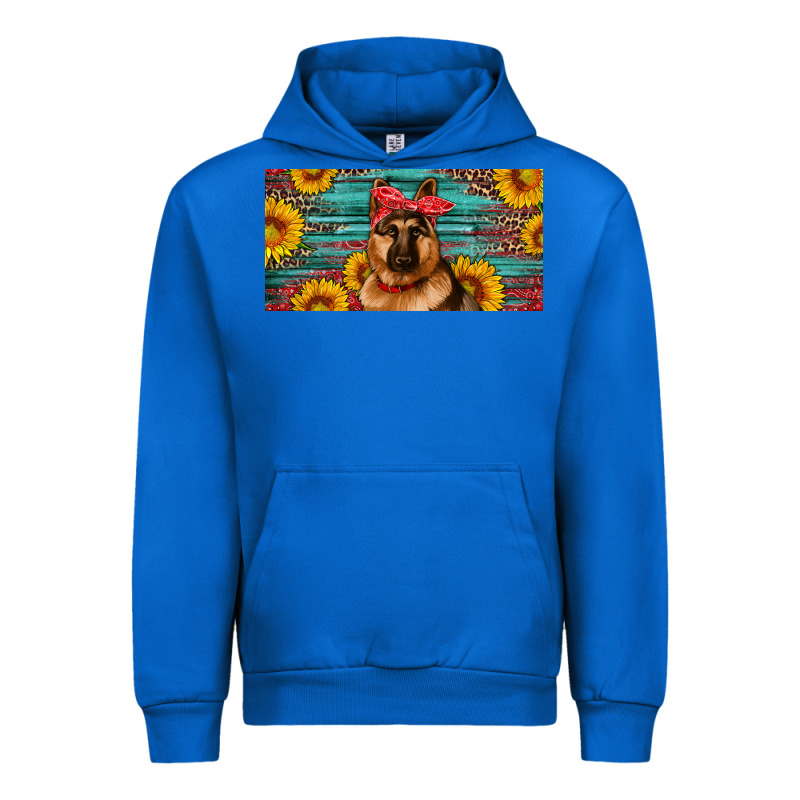 German Shepherd With Sunflowers License Plate Urban Hoodie by Artiststas | Teevron
