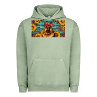 Pigment Oil Green german shepherd with sunflowers license plate Urban Hoodie - Artiststas